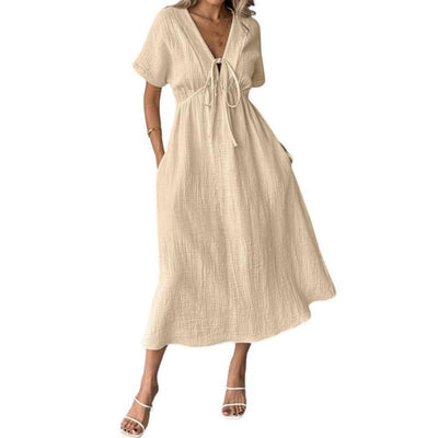 V-Neck Casual Beach Dress