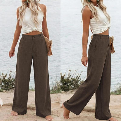 Casual Button Up Linen Pants