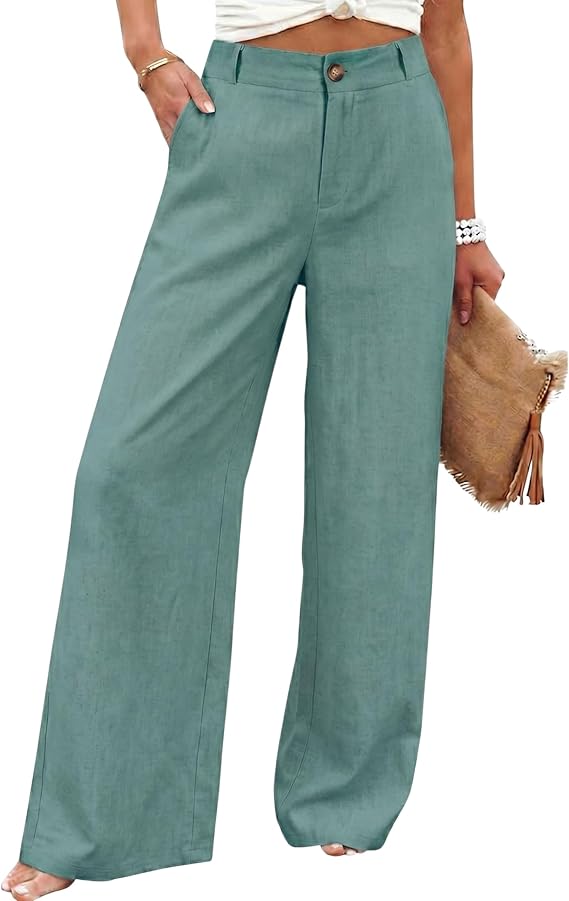 Casual Button Up Linen Pants
