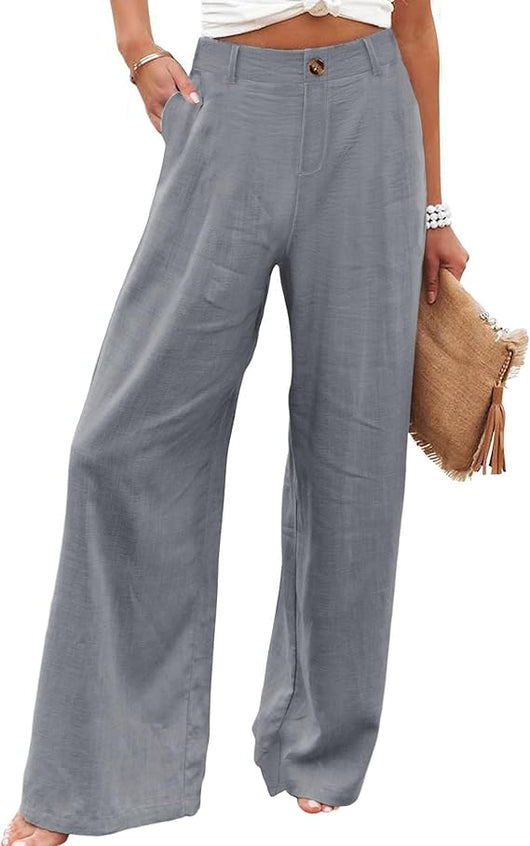 Casual Button Up Linen Pants