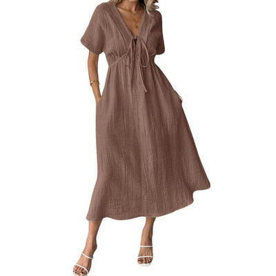 V-Neck Casual Beach Dress