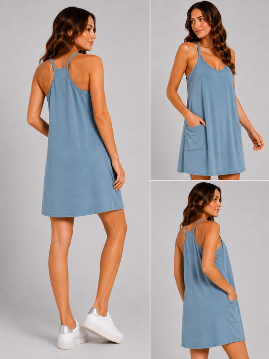 Cotton Athleisure Romper Dress