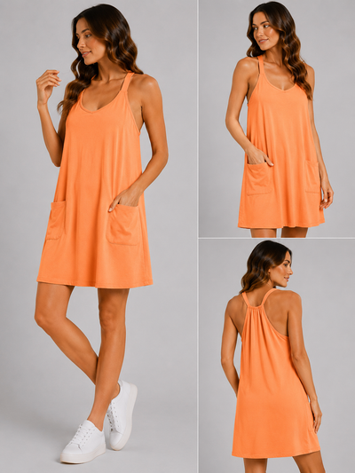 Cotton Athleisure Romper Dress