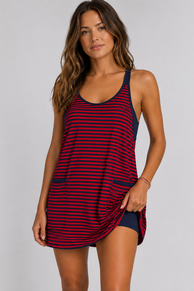 Cotton Athletic Romper Dress