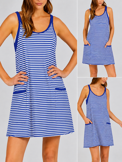 Cotton Athletic Romper Dress