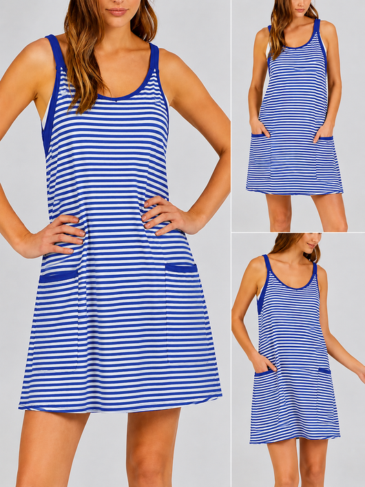 Cotton Athletic Romper Dress