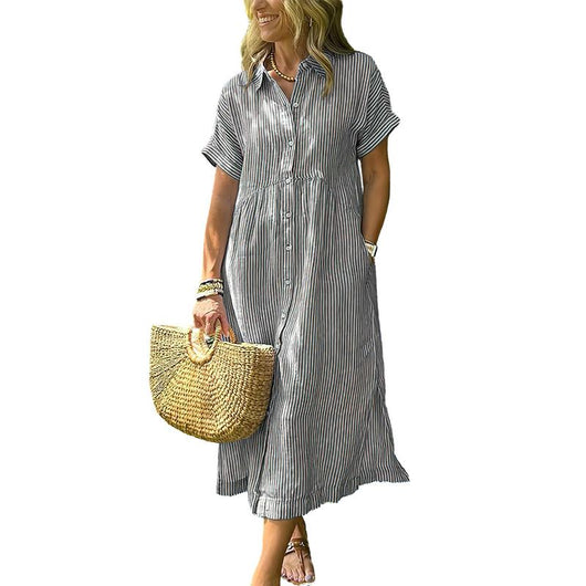 Casual Striped Bounce Dress