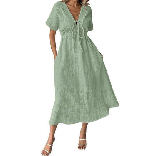 V-Neck Casual Beach Dress