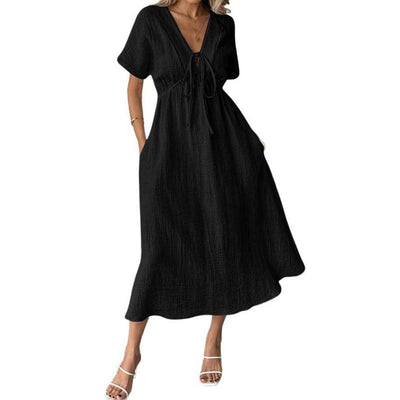 V-Neck Casual Beach Dress